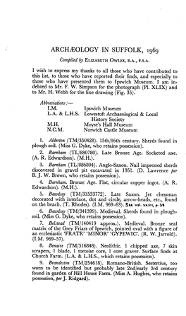 Arch/Eology in Suffolk, 1969