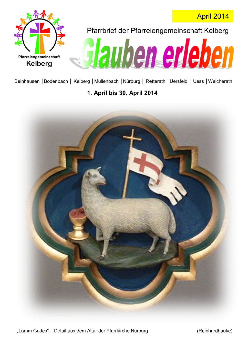 Pfarrbrief Der Pfarreiengemeinschaft Kelberg April 2014
