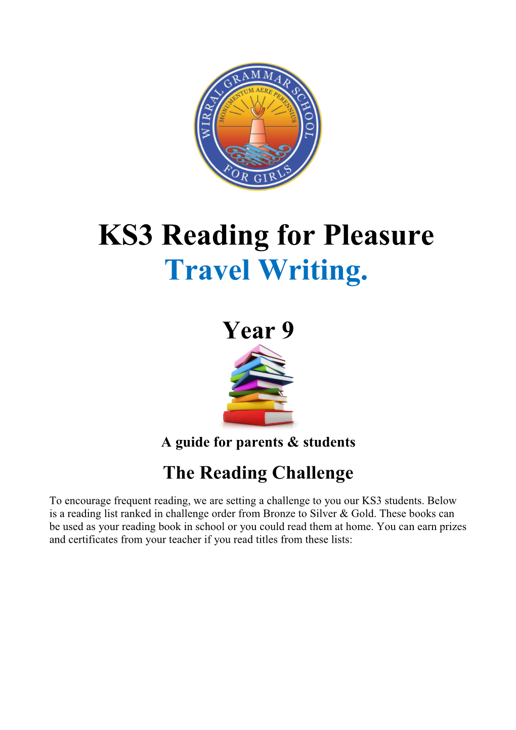 KS3 Reading for Pleasure Travel Writing