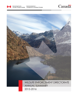 Wildlife Enforcement Directorate Annual Summary 2015-2016