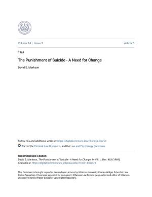 The Punishment of Suicide - a Need for Change