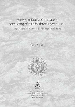 Analog Models of the Lateral Spreading of a Thick Three-Layer Crust 2016