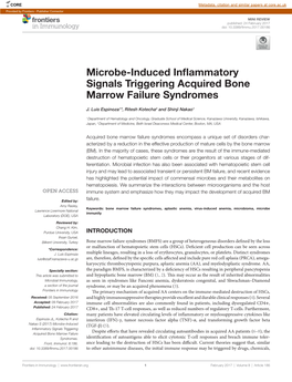 Microbe-Induced Inflammatory Signals Triggering Acquired Bone Marrow Failure Syndromes