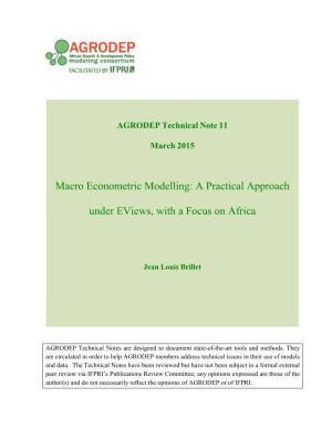 Macro Econometric Modelling: a Practical Approach Under Eviews