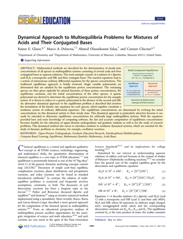 Dynamical Approach to Multiequilibria Problems for Mixtures of Acids and Their Conjugated Bases Rainer E