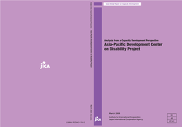 Asia-Pacific Development Center on Disability Project March 2008