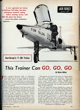 Northrop's 1-38 Talon This Trainer Can GO, GO GO