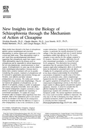 New Insights Into the Biology of Schizophrenia Through the Mechanism of Action of Clozapine