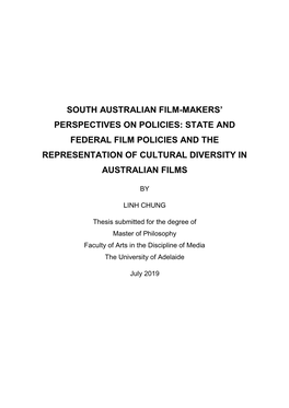 South Australian Film-Makers' Perspectives on Policies