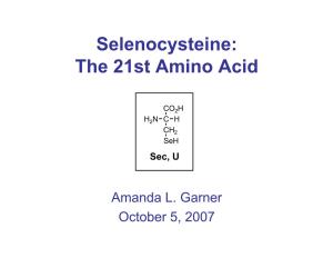 Selenocysteine: the 21St Amino Acid