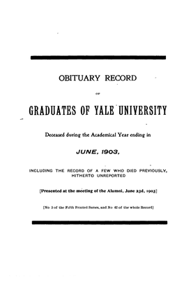 1902-1903 Obituary Record of Graduates of Yale University