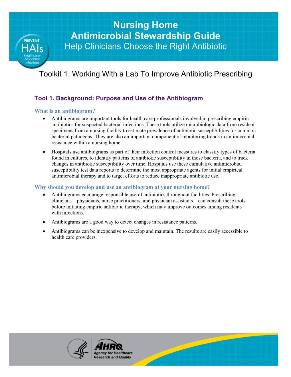 Nursing Home Antimicrobial Stewardship Guide Help Clinicians Choose the Right Antibiotic