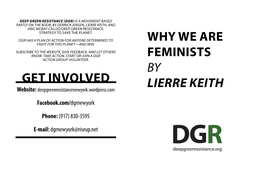 WHY WE ARE FEMINISTS by Lierre Keith GET INVOLVED
