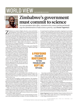 Zimbabwe's Government Must Commit to Science