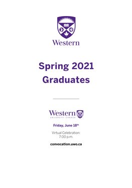 Spring 2021 Graduates