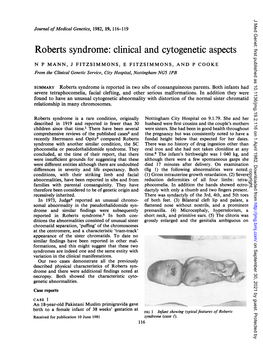 Roberts Syndrome: Clinical and Cytogenetic Aspects