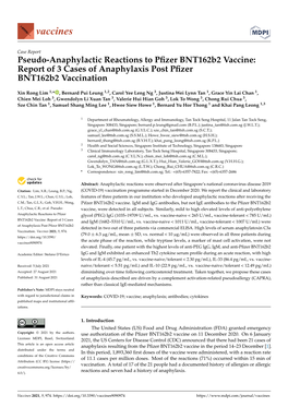 Report of 3 Cases of Anaphylaxis Post Pfizer Bnt162b2 Vaccination