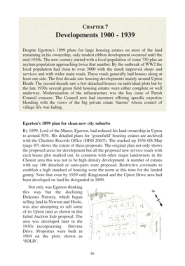 Developments 1900 - 1939