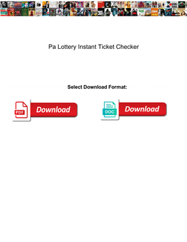Pa Lottery Instant Ticket Checker