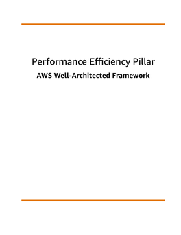 Performance Efficiency Pillar