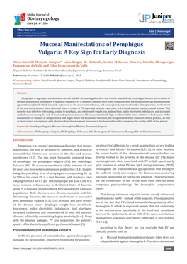 Mucosal Manifestations of Pemphigus Vulgaris: a Key Sign for Early Diagnosis