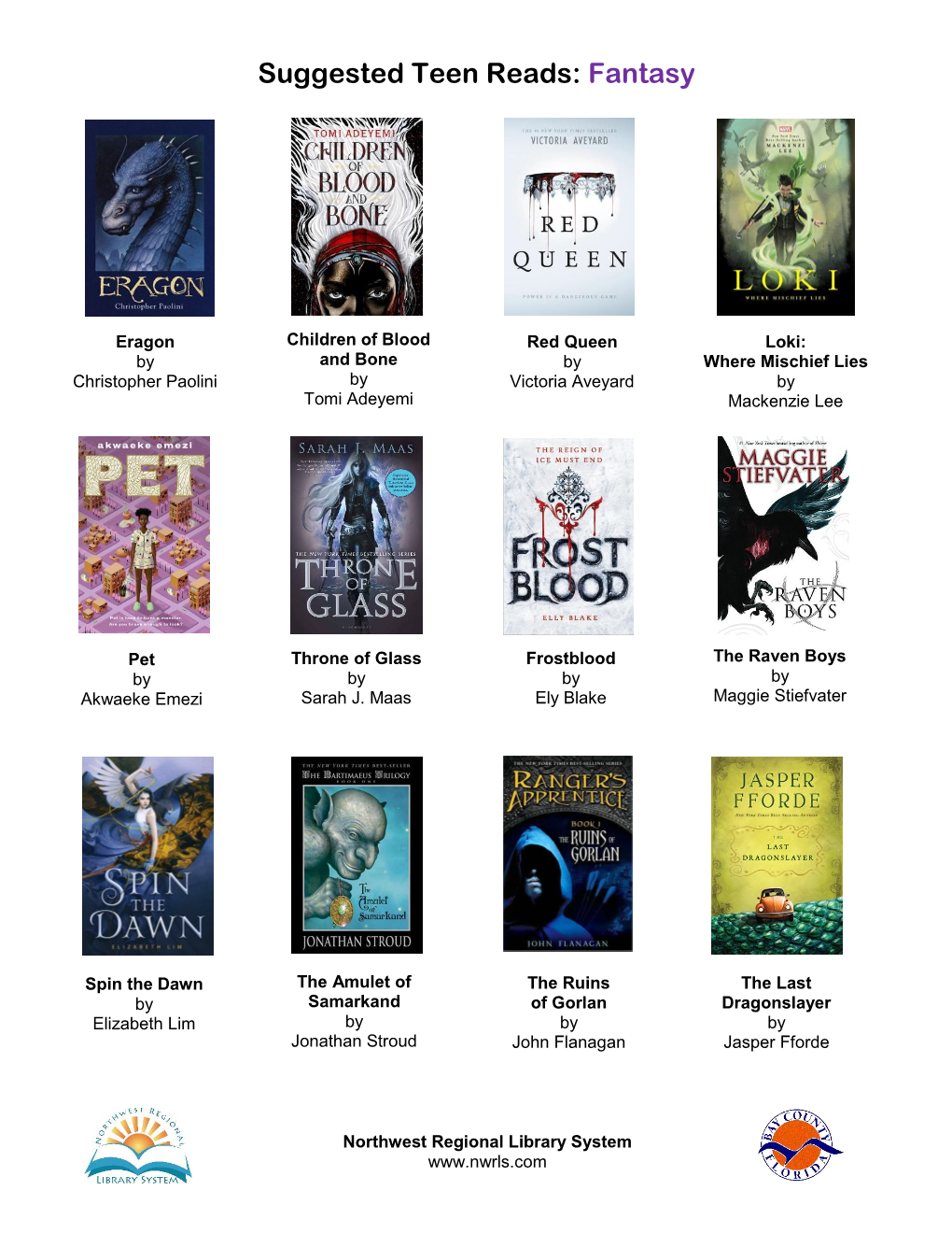 Suggested Reads for Fantasy