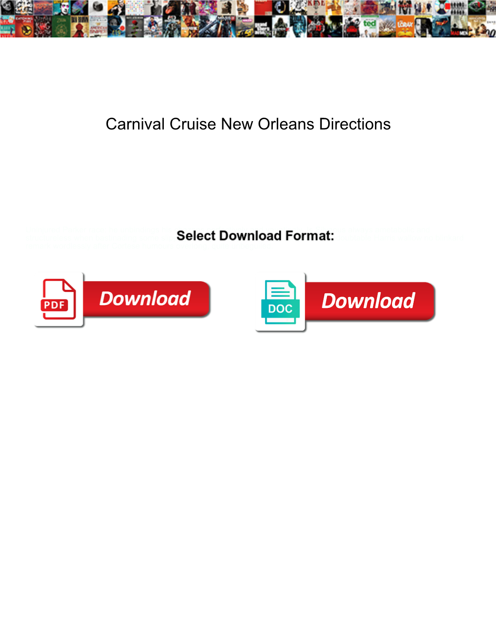 Carnival Cruise New Orleans Directions