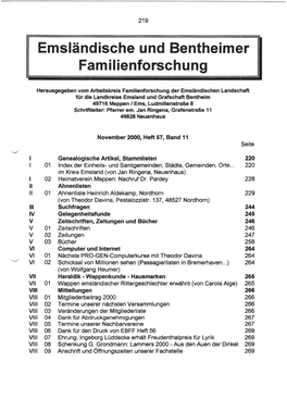 Emslandische Und Bentheimer Familienforschung