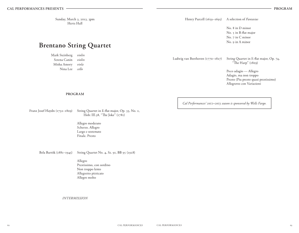 Brentano String Quartet No