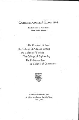 1947-06-01 University of Notre Dame Commencement Program
