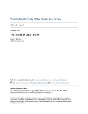 The Politics of Legal Reform
