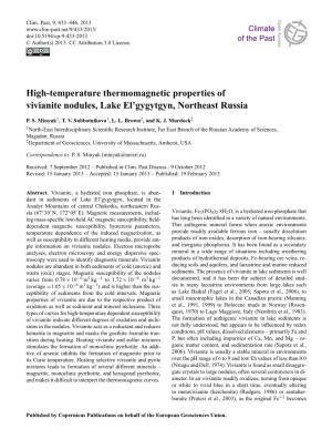 High-Temperature Thermomagnetic Properties of Vivianite Nodules