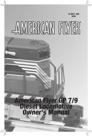 American Flyer GP 7/9 Diesel Locomotive Owner's Manual