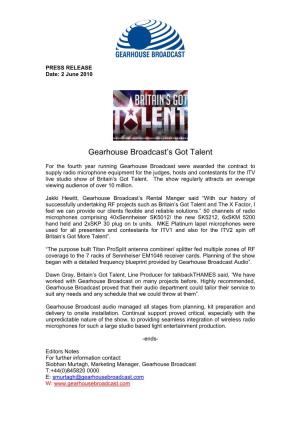 Gearhouse Broadcast's Got Talent