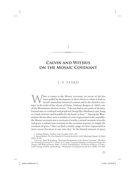 1 Calvin and Witsius on the Mosaic Covenant