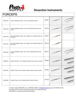 Dissection Instruments FORCEPS