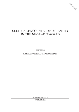 Cultural Encounter and Identity in the Neo-Latin World
