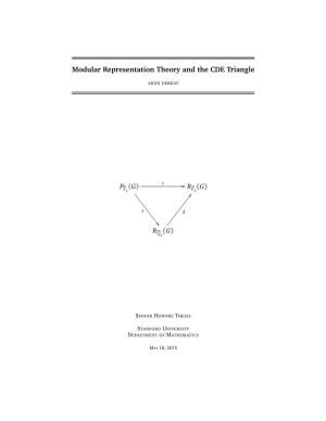 Modular Representation Theory and the CDE Triangle
