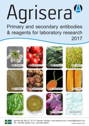 Primary and Secondary Antibodies & Reagents for Laboratory Research 2017