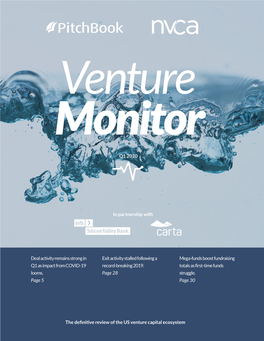 Q1 2020 PITCHBOOK-NVCA VENTURE MONITOR Executive Summary