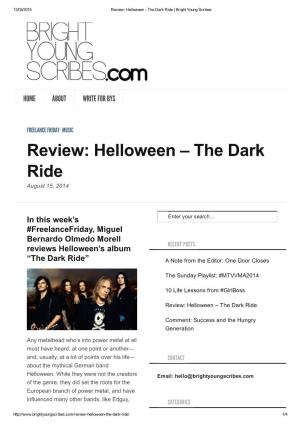The Dark Ride | Bright Young Scribes