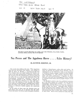 Nez Perces and the Appaloosa Horse ...False History