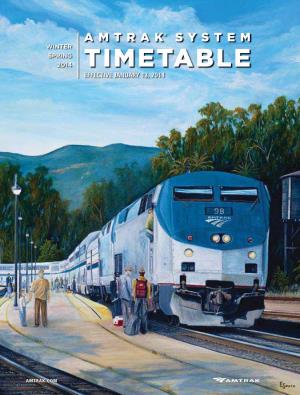 Timetable Amtrak 2014 Spring Winter Amtrak.Com