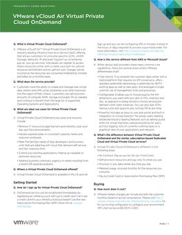 Vcloud Air Virtual Private Cloud Ondemand: Vmware, Inc