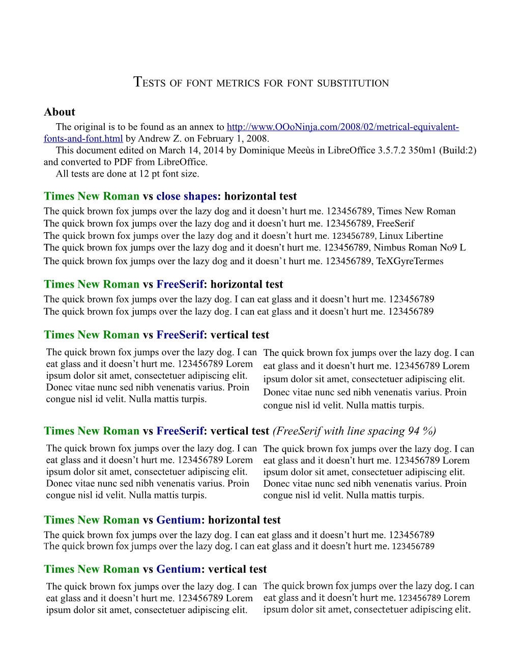 Horizontal Test Times New Roman Vs Freeserif