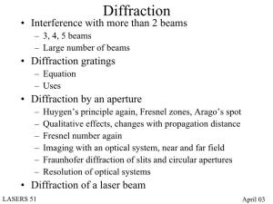 Fresnel and Fraunhofer Diffraction