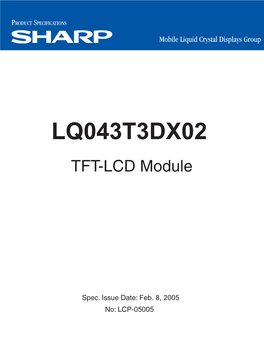 LQ043T3DX02 TFT-LCD Module