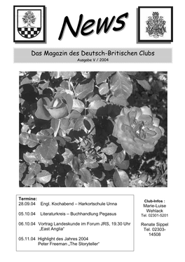 Das Magazin Des Deutsch-Britischen Clubs Ausgabe V / 2004