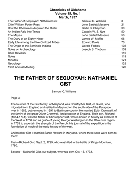 The Father of Sequoyah: Nathaniel Gist Samuel C