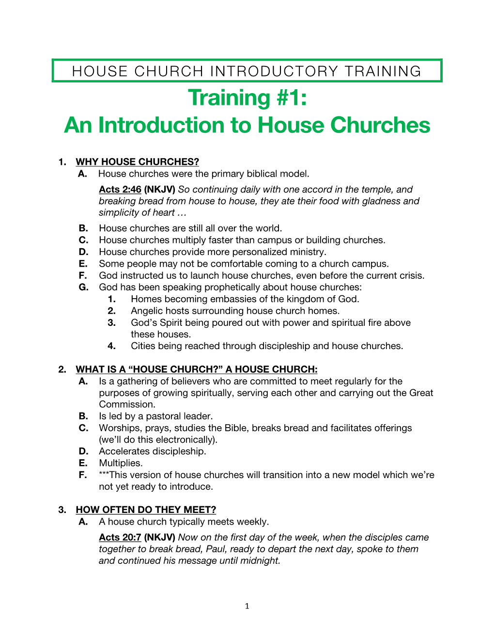 An Introduction to House Churches